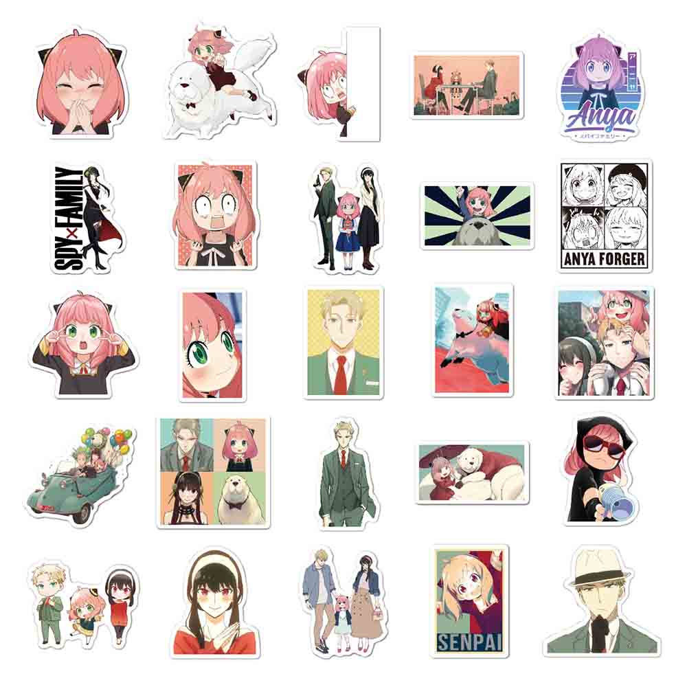 10/30/50/100pcs Japanese Comic SPY×FAMILY Cartoon Stickers Cool Anime Decals DIY Notebook Suitcase Car Cute Anya Forger Sticker
