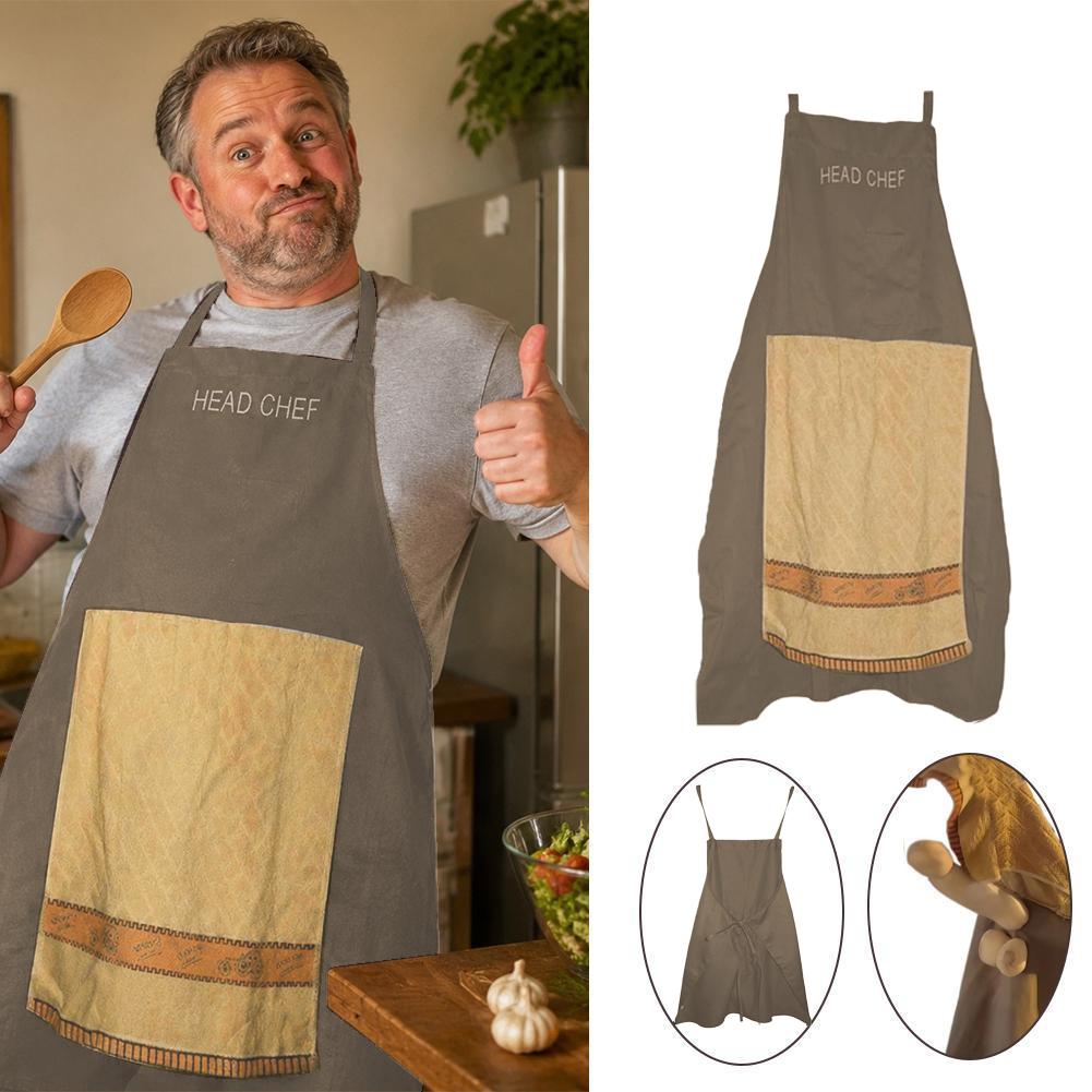 Funny Prank Apron with Surprise Pocket for Chef Cooking Kitchen Humor Novelty Gag Gift Idea for Men Women Friends Party