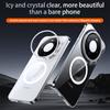 Frameless for Magsafe Magnetic Phone Case Huawei Mate 60 70 80 Pro Max + Lens Stand Holder Transparent Protective Back Cover