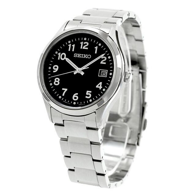 SEIKO Selection Arabic S Series Solar Brand Large Numbers SELECTION Black Watch, Name, Easy-to-Read, Only, SBPX155