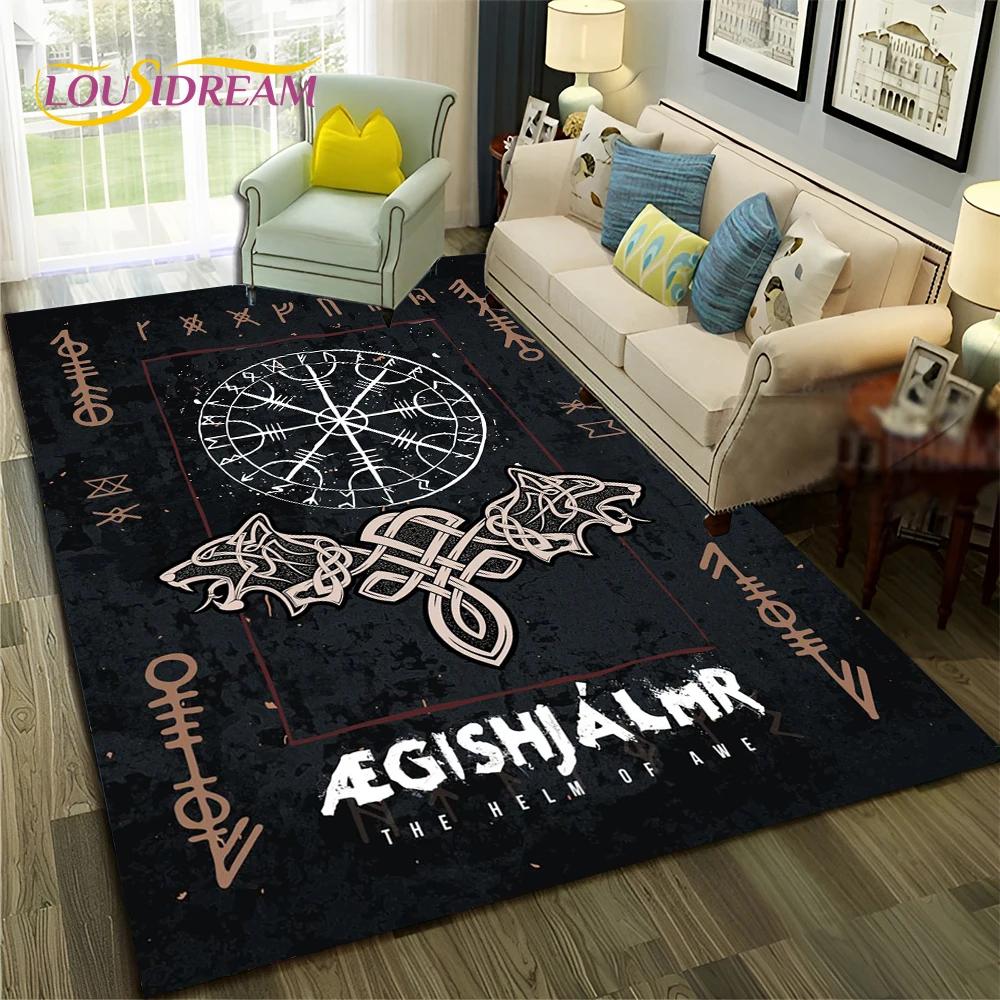 

Nordic Viking Odin Valhalla Valknut Килимок для спальні, вітальні, домашнього дивана, дитячої гри, великий декоративний килимок 60cm x 90cm