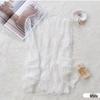 Four Seasons Lace Mesh Semi-High Neck See-Through Long Sleeve Korean-Style Blouse