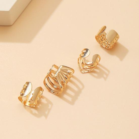 1 Set Hoop Earring Cool Round Hip-hop Style Non Ear Piercing Lady Ear Clip for Daily Wear