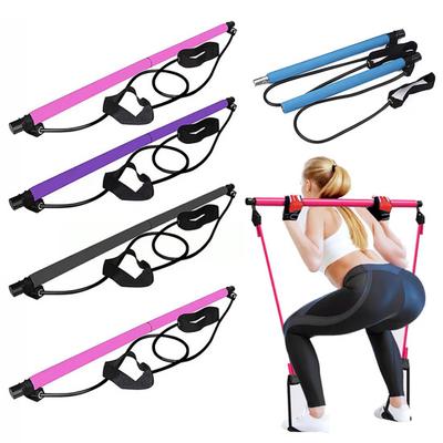 Bară de Pilates cu bandă de rezistență Antrenament de forță Întinderea corpului picior șold Talie braț Bară de exerciții Antrenament de gimnastică acasă Bărbați Femei Echipament de fitness