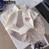 Boys' Summer Outfit Set Short Sleeved Baby Shirt College Two-piece Set Summer