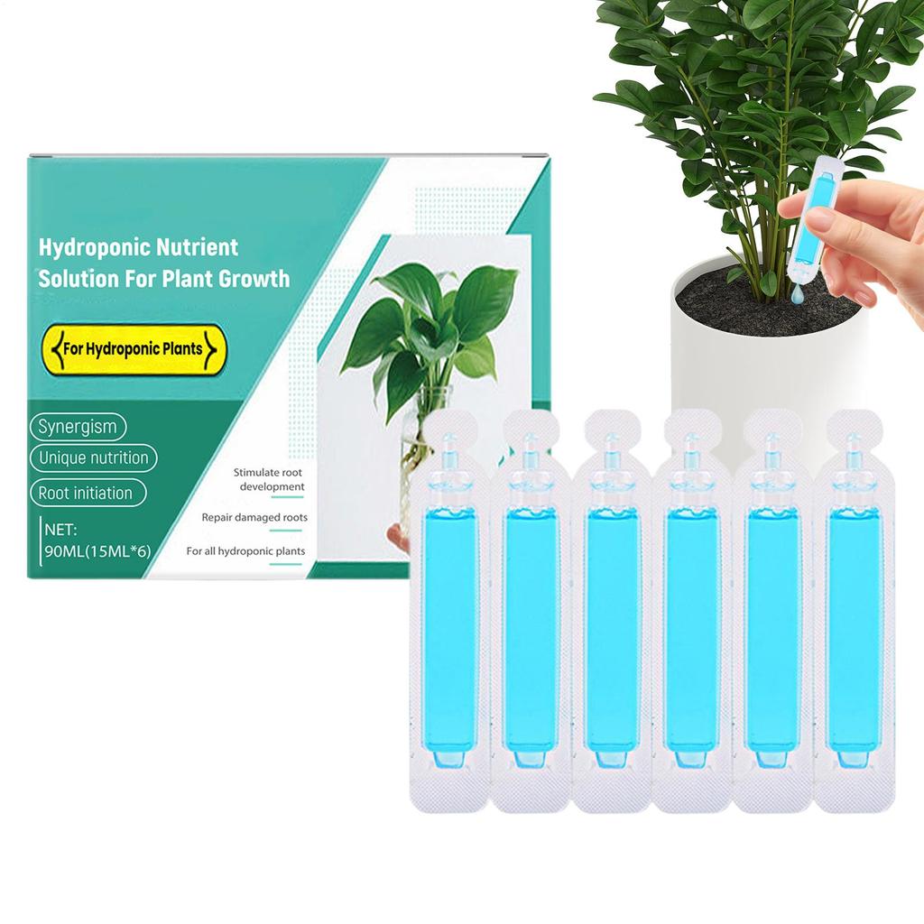 6*15ml Hydroponic Plant Nutrient Solution For Rich Bamboo Green Dill Copper Money Grass Growth Nutrient Solution