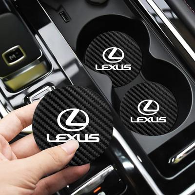 2Pcs Car Coaster Water Cup Mat Non-Slip Pad For ES350 LX470 LX600 GX470 NX IS350 IS300h LX570 GX ES300h NX300h RX330 IS200
