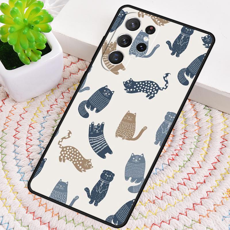 Cute Cat Pattern Phone Case for Samsung Galaxy note 10 pro S26 Ultra S23 S24 FE S25 S21 S22 PLUS shockproof Cove