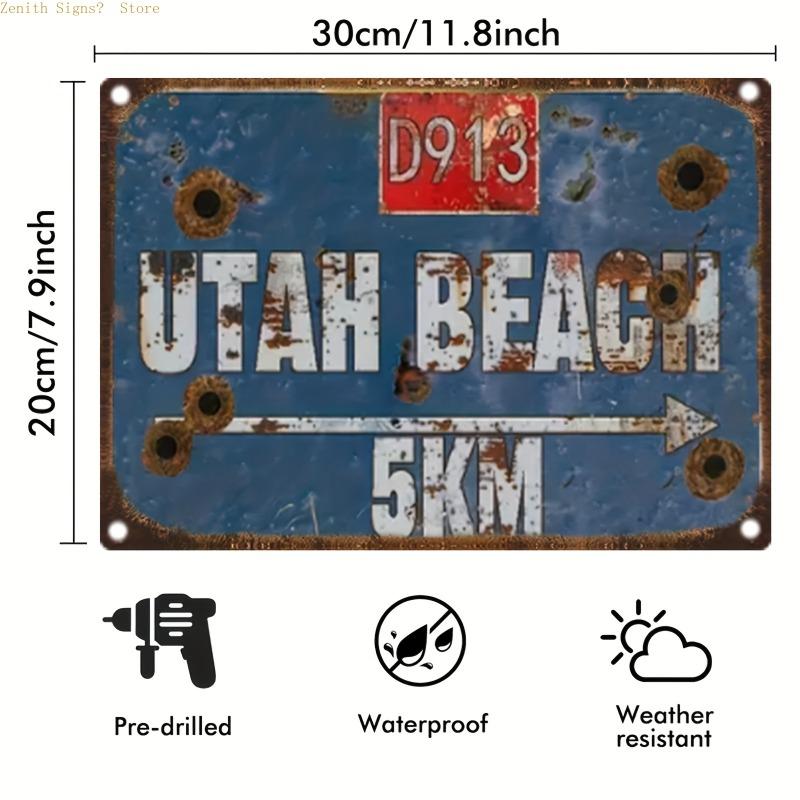 2D Flat Classic Retro Style Iron Wall Art Sign with Reinforced Durable Construction and Protective Coating