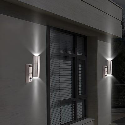 Led Induction Wall Light Double Headed Up Down Lamp Outdoor Gu10