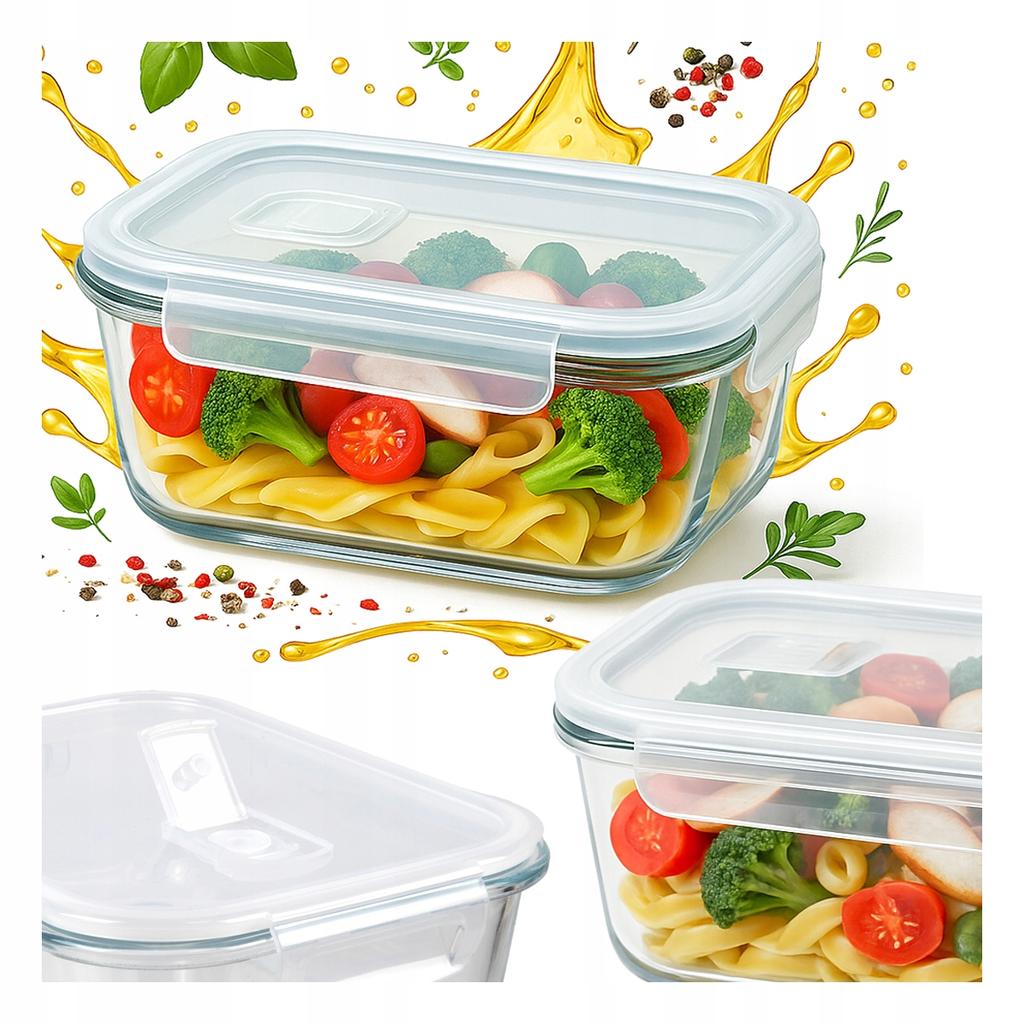 1040ml Glass Container Lunchbox for Food Airtight for School, Work
