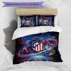 Set Biancheria da Letto 3 Pezzi con Stampa Atletico Madrid Morbido Delicato sulla Pelle Lavabile Copripiumino e Federe Set per Tutte le Stagioni Camera da Letto