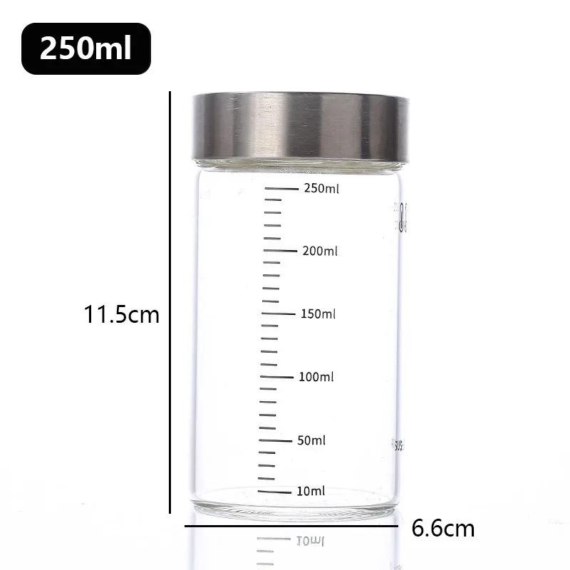 1Pcs High Borosilicate Glass Bottle Leak-proof Bottle Brewing Wine Bottle with Scale Coffee Cup Household Travel Fluid Container