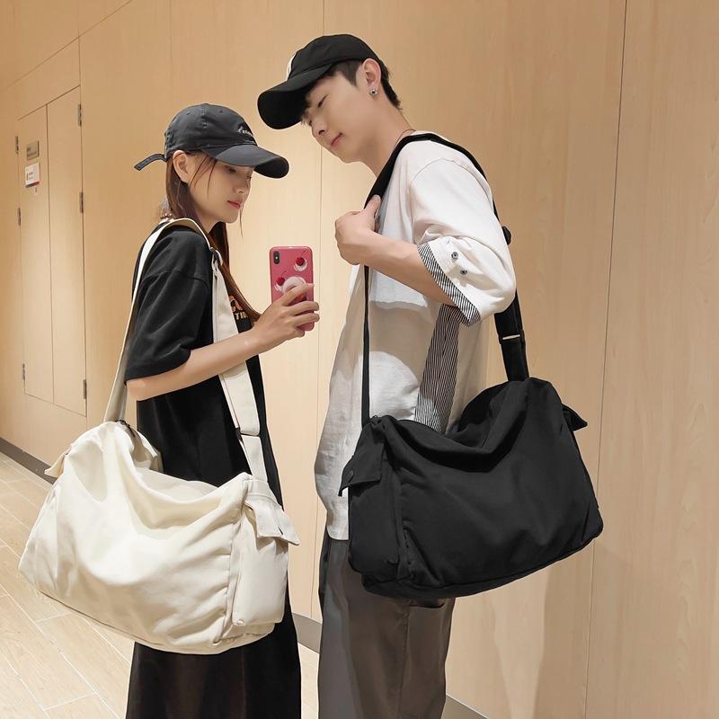 Single Shoulder Bag, Men's New Japanese Style Simple Canvas Crossbody Bag, Instagram Trendy Brand Shoulder Bag, Student Backpack, Mailman Bag