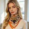 Windproof new warm magnetic buckle silk scarf women's scarf cold-proof autumn and winter versatile neck protection scarf scarf square scarf