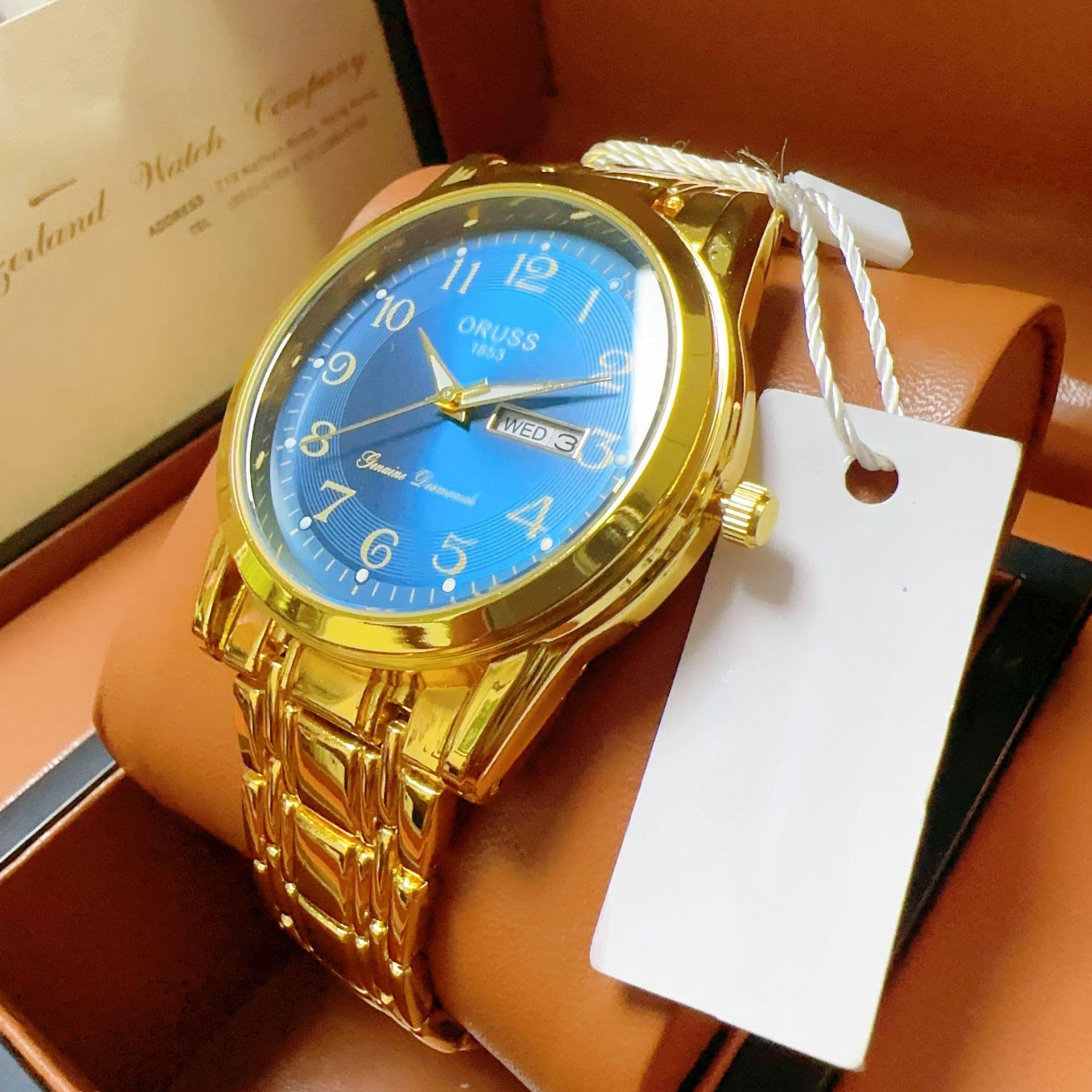 

ORUSS новые роскошные мужские часы высшего бренда с коробкой, водонепроницаемые светящиеся мужские кварцевые часы с календарем