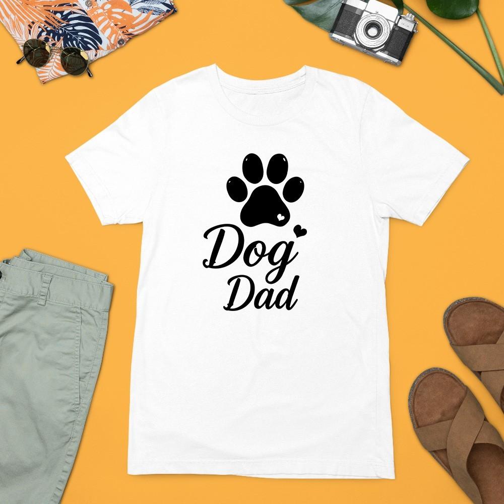 Dog Dad Paw Print Pet Lover Fathers Day Funny Slogan T-Shirt Gift