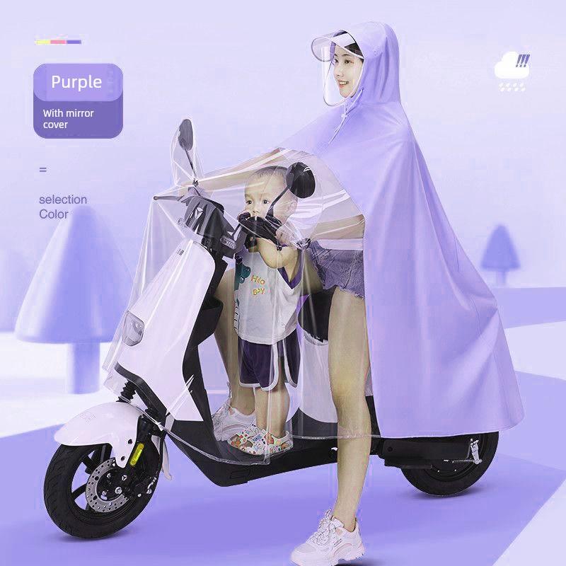 Raincoat Electric Battery Motorcycle 2023 Double Mother and Child Matching Double Female Long Full Body Rainproof Motorcycle