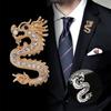 1Pc Unique Zodiac Dragon Brooch Retro Creative Pin Punk Cool Jewelry Accessories Birthday Party Festival Gifts Souvenirs Trend