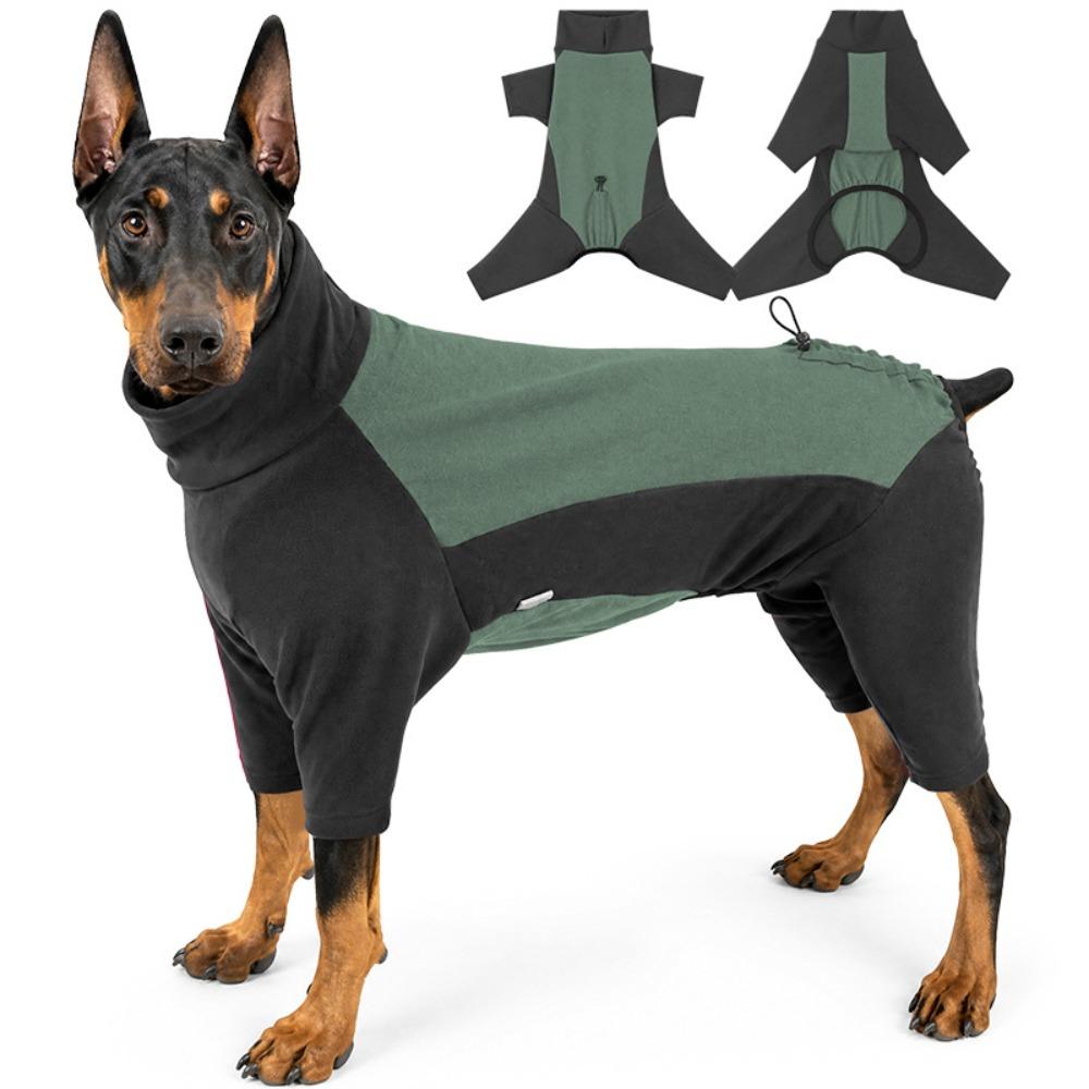 High Stretch Fleece Dog Jumpsuit Soft Warm Dog Warm Pajamas Dog Winter Home Outfit  Sleeping
