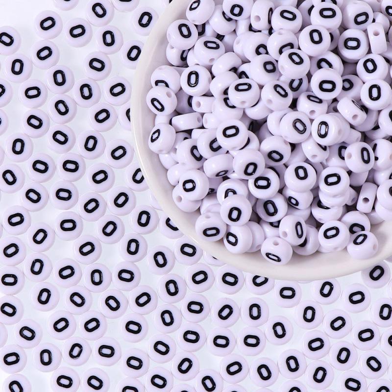 100/Bag Diy Black And White English Acrylic Letter Beads Handmade Bracelets Necklaces Beaded Accessories