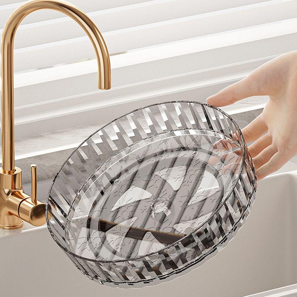 21/27cm 360 Rotating Tray Pantry Cabinet Non Slip Cosmetic Storage Box with Base Seasoning Organizer Storage Rack Kitchen