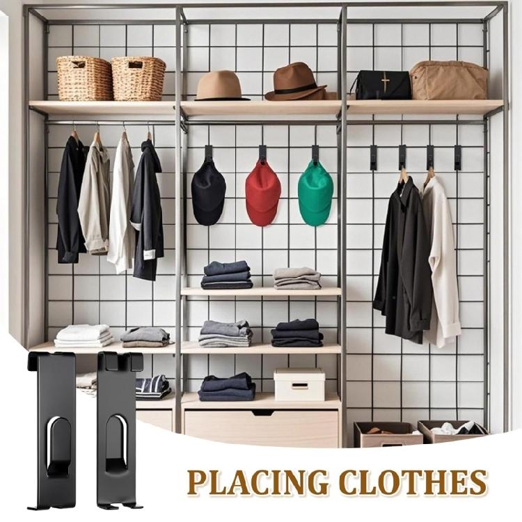 10pcs Heavy Duty Grid Panel Hooks Space Saving Wall Mounted Hangers Multipurpose Organizers for Home Business Use