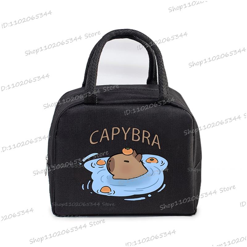 Kawaii Capybara Design Brotdose Aufbewahrungstasche Damen Cartoon Capybara Druck Tragbare Bento Taschen Tier Capybara Liebhaber Lunchtaschen