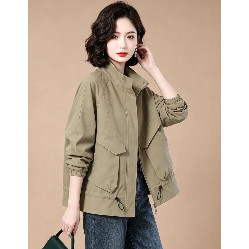 EST+II Women's Retro Utility Drawstring Stand-Collar Jacket