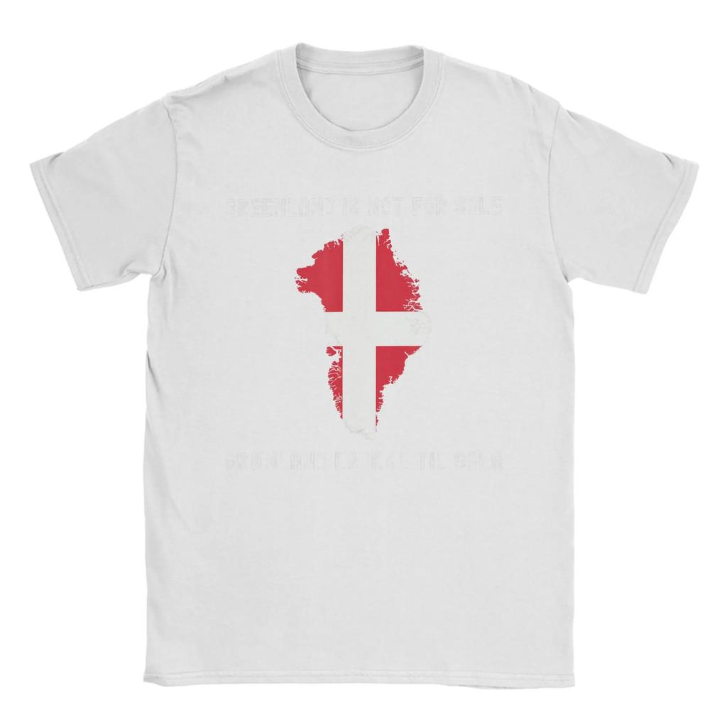 Denmark Greenland Not For Sale Translation Denmark Flag Pure Cotton T-Shirt For Mens Tee Shirt Big Size Wholesale Clothing