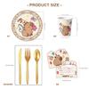 10 Stück Cartoon-Tier Einwegbesteck Party-Geschirr Zubehör Papier Teller Becher Gabel ODER Löffel für Kindergeburtstag