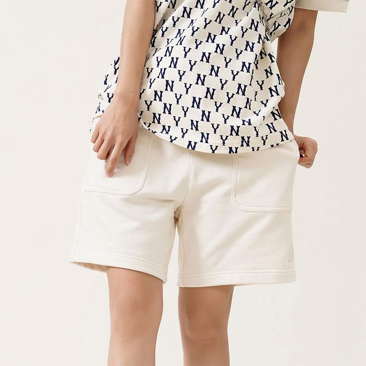 New MLB Casual Shorts Unisex Cream 3ASPB0123-50CRS