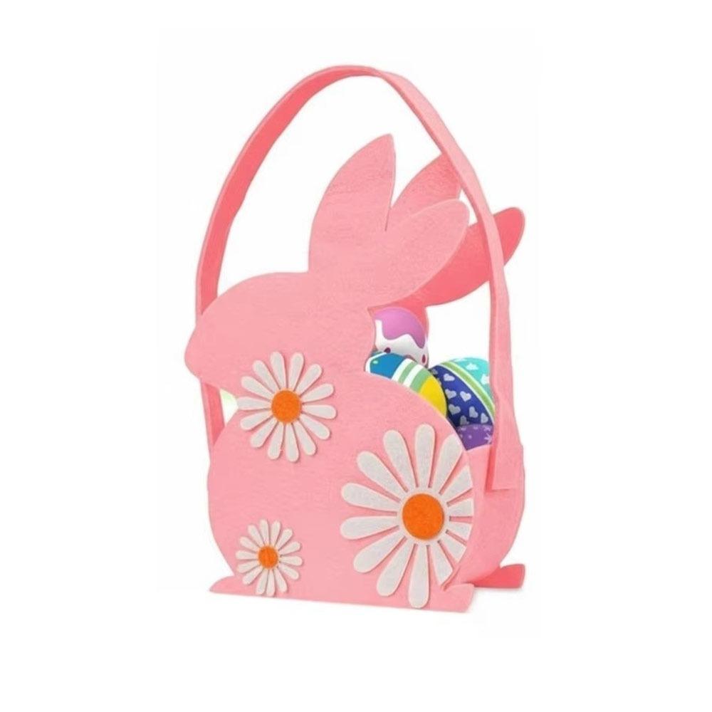 Felt Easter Candy Gift Bag With Handle Easter Bunny Basket Children's Gift Candy Bag  Egg Hunting