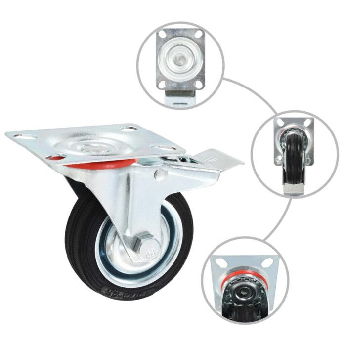 VidaXL Roulettes pivotantes 4 pcs 75 mm