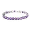 Platinum-Plated Multi-Color Zircon Bracelet - 6mm Diamond Accent for Women