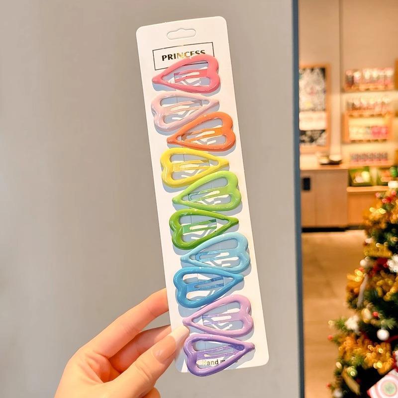 10Pcs/Set Colorful Shaped Hair Clips Non Slip Assorted Bright Colors Bulk for Travel Shooting Cute Hairstyling