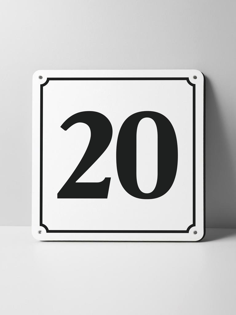Metal Sign Black House Number On White Background Outdoor Wall Art Decor