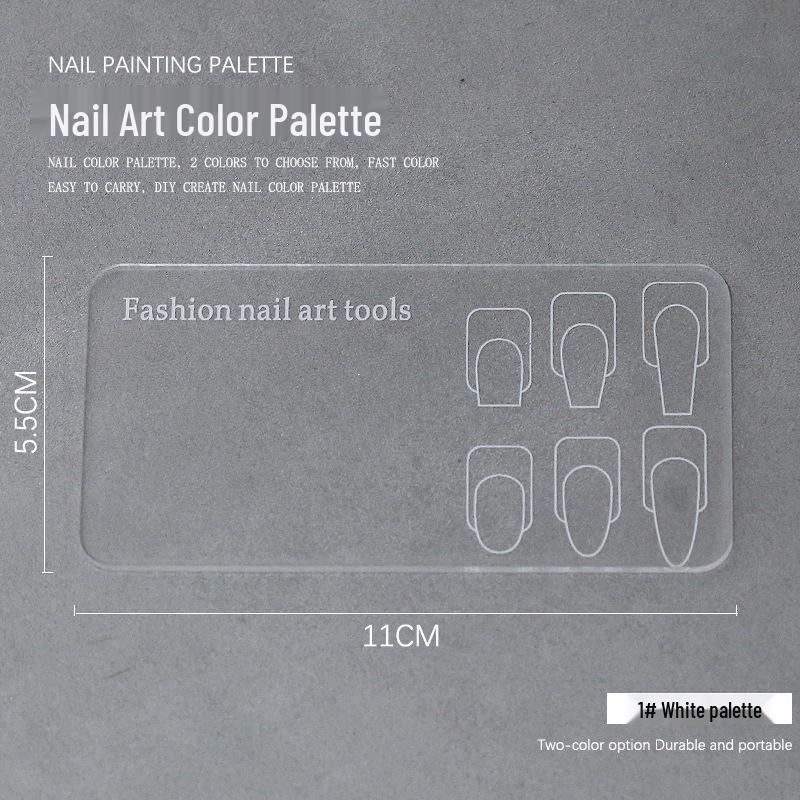 Wiederverwendbare transparente Nagellack-Palette für Anfänger - Handbemaltes Übungswerkzeug zum Malen, Blooming, Zeichnen von Blumen