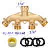 3/4 Inch 2/4-Way Brass Garden Hose Splitter Garden Tap Y-Type Watering Connector Distributor for Outdoor Faucet