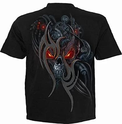Spiral - STEAMPUNK SKULL (Unisex Black Short Sleeve T-Shirts) Medium