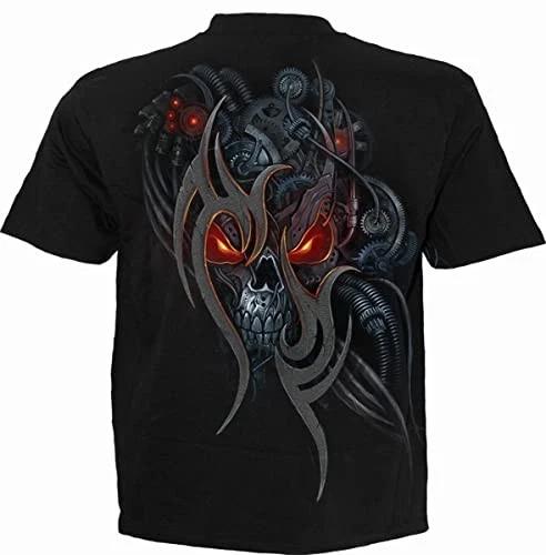 Spiral - STEAMPUNK SKULL (Unisex Black Short Sleeve T-Shirts) Large S