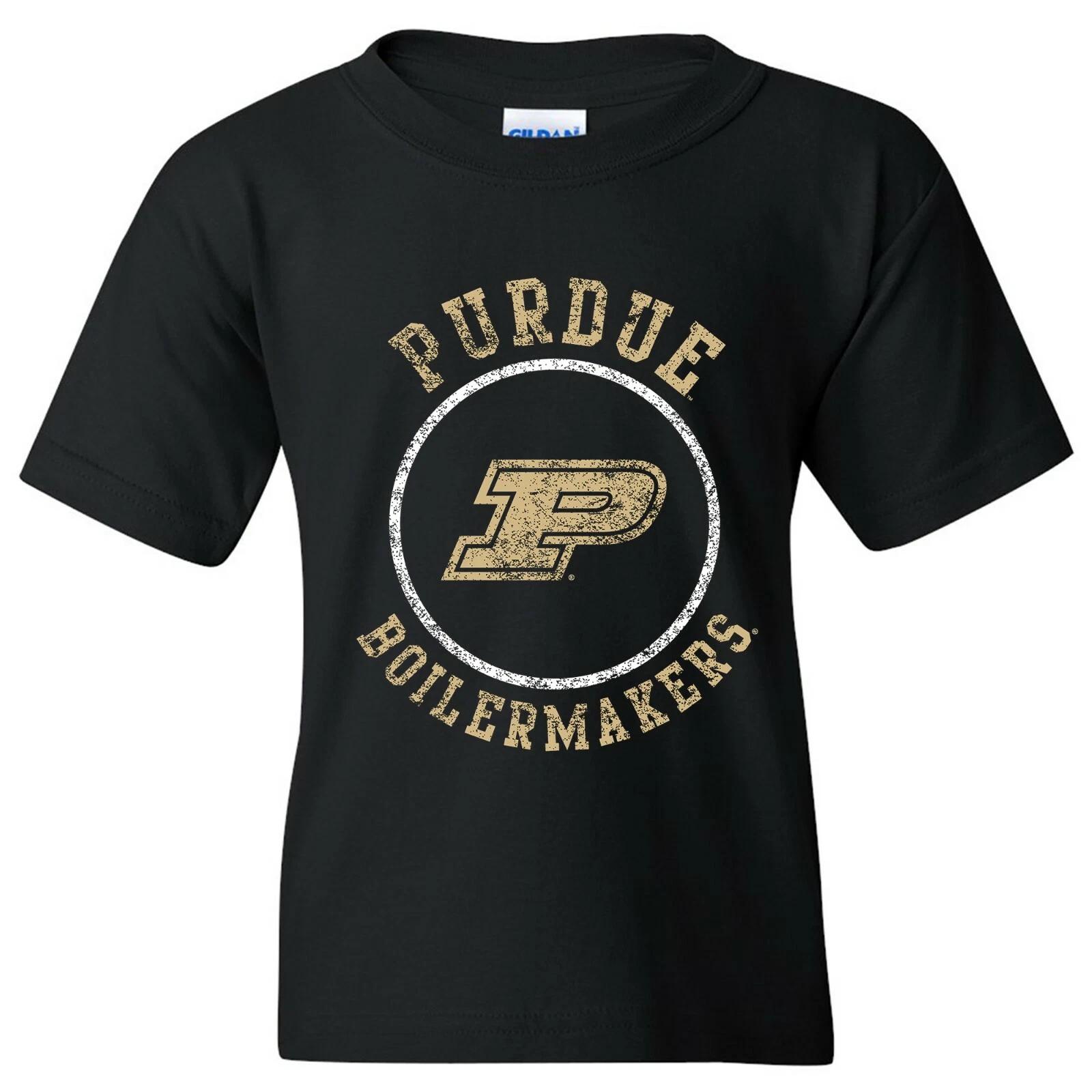 Purdue Boilermakers Distressed Circle Logo University Youth T-Shirt - Black S
