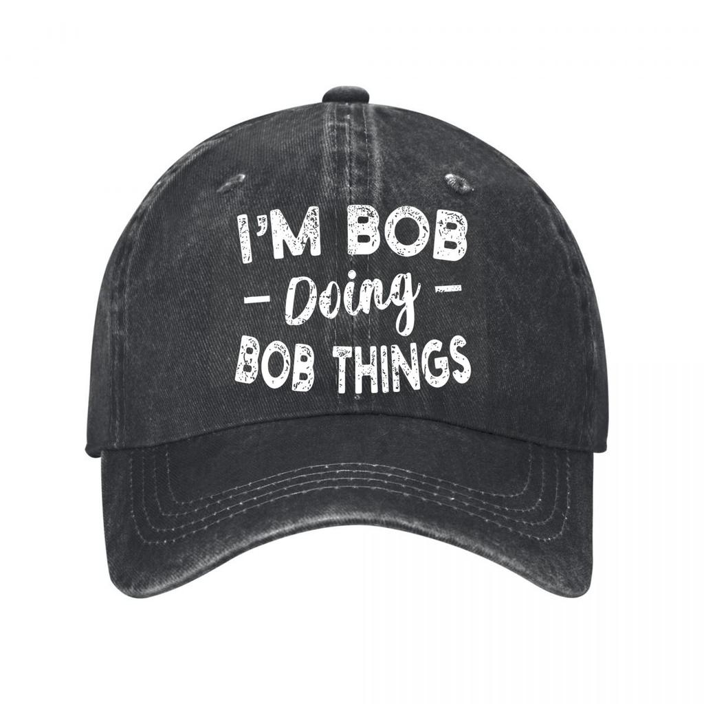 Im Bob Doing Bob Things Vintage Baseball Cap New Vintage Washed Cotton Baseball Cap Parent Kids Sun Hats