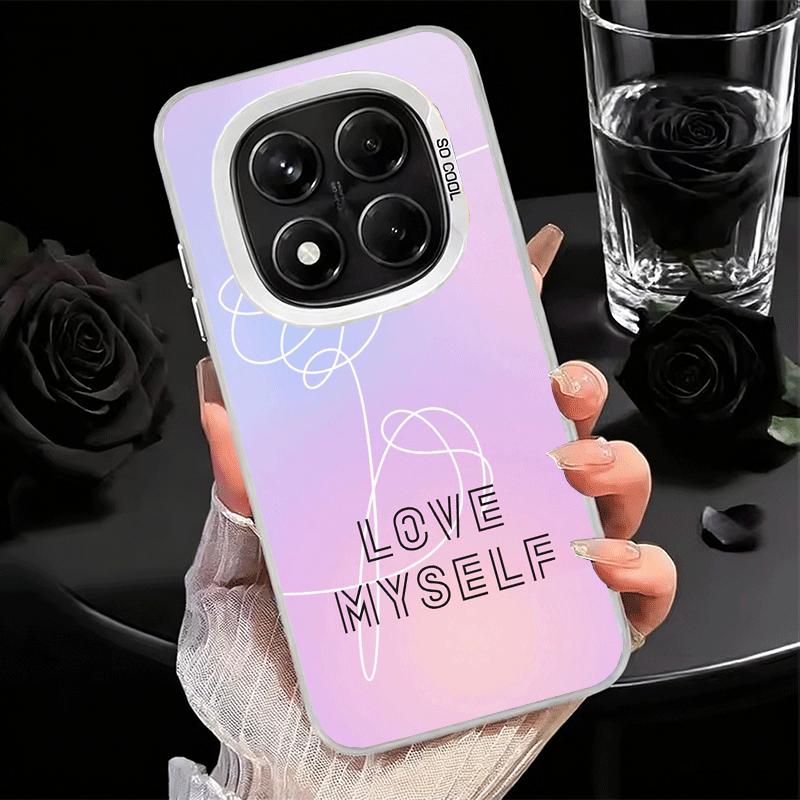 Love Yourself Flower Heart Line Kpop Shockproof Phone Case for Xiaomi Redmi Note 15 14 13 12 Pro Plus 11 11S 11T 5G Cover Anti F