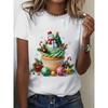 3D Kätzchen Druck Damen T-Shirt Alltags Lässig Damenmode Kurzarm Damen Locker Und Bequem Weihnachten Oberteil