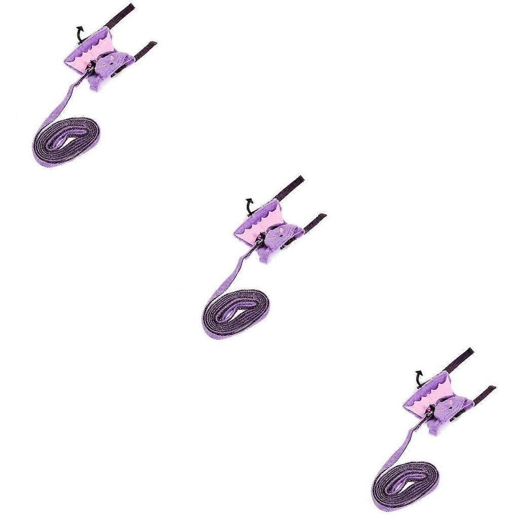 Halloween Rabbit Traction Leash Harness for Walking 3Sets Violet Plush