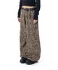 AAKAM Knee Pin-Tuck Leopard Cotton Pants (Brown)
