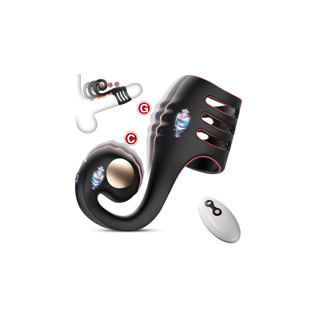 Penis Set Vibrator, Real Life Version, Adult Male Sex Toy, Penis Extender, Vibrating Rooster Ring, Elastic Penis Ring, Suitable for Male Couples