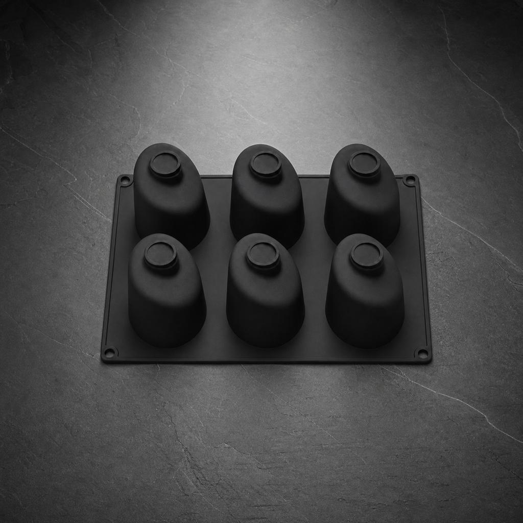 6-Cavity Food Grade Silicone , Nonstick Easy Release, for Dessert, Chocolate, and Baking