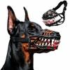 Durable Latex Scary Dog Muzzle Flexible Adjustable Strap Halloween Dog Muzzle 3D Teeth Lifelike Teeth Dogs Mask Party Cosplay 3